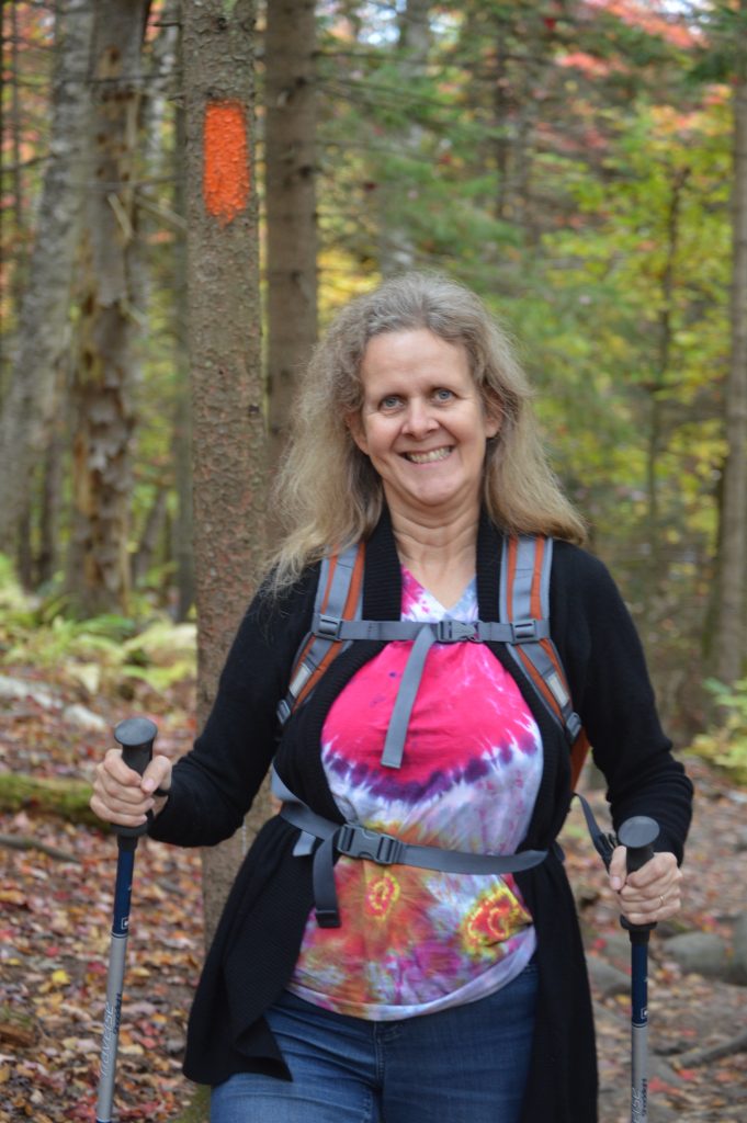 About me: Living just fine with multiple sclerosis. Hiking in the woods, using my hiking poles. 