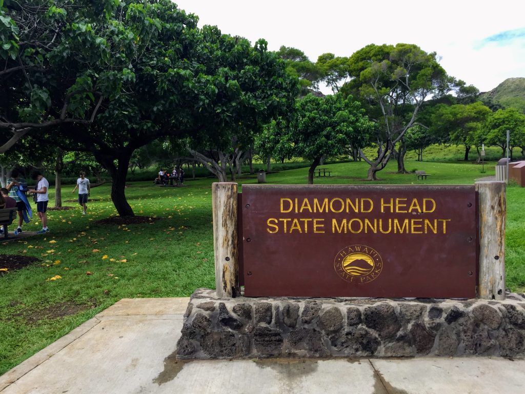 Diamond Head state monument sign
