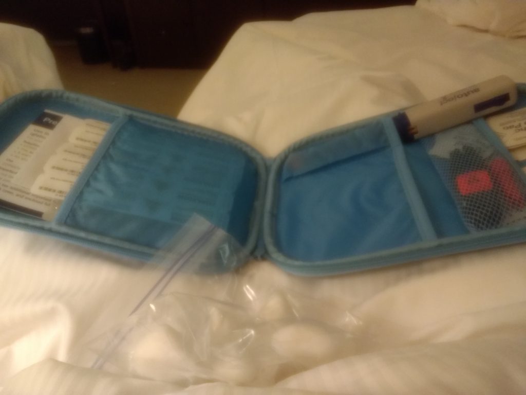 Interior of the copaxone travel kit