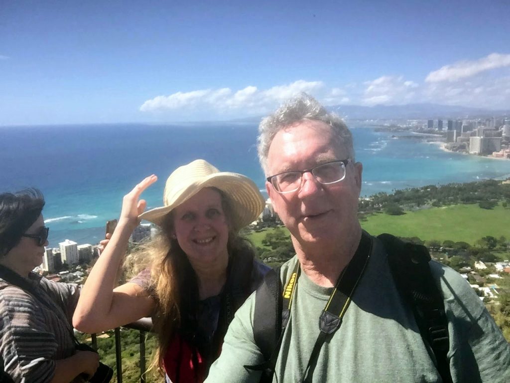 OurCarpeDiem Karen and Tom at the summit of the Diamond Head hike. MS warrior for the win! 