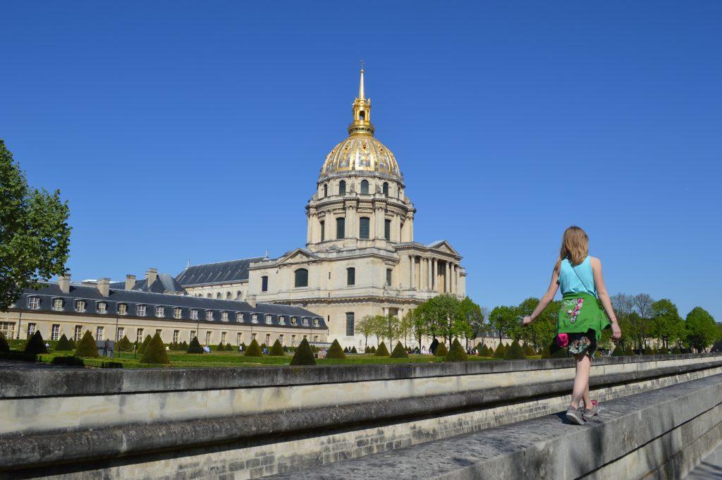 On our way to Les Invalides, girl walking on a wall.
Top things to do in Paris