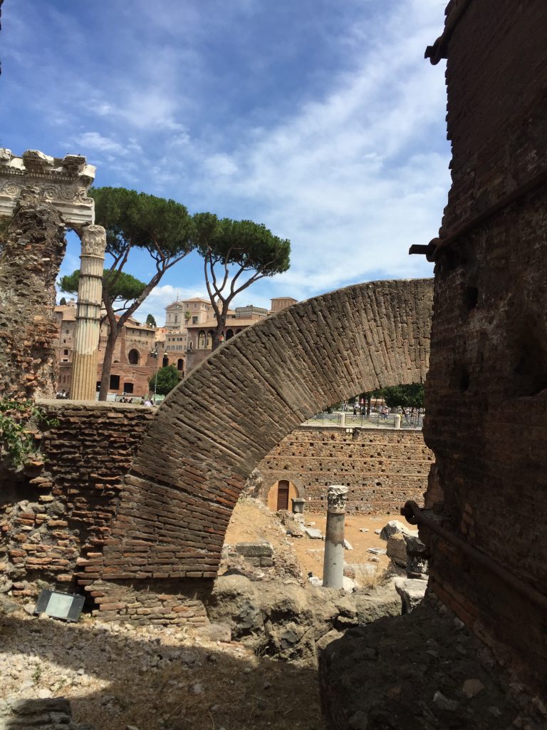 Rome landscape with arches and trees