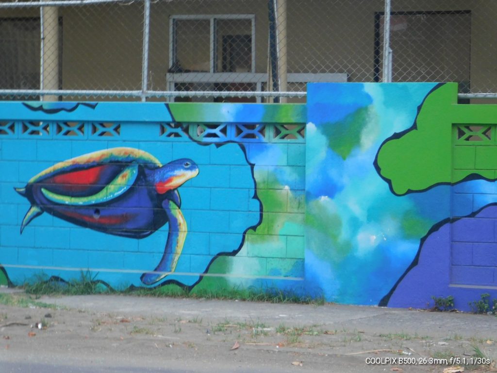 Mural with sea turtle in Puntarenas, Costa RIca