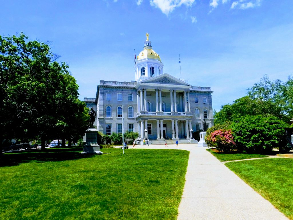 New Hampshire state house in Concord, NH