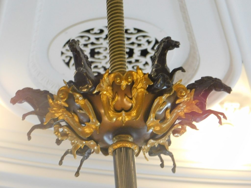 Horses as part of the chandelier in the Vermont State House