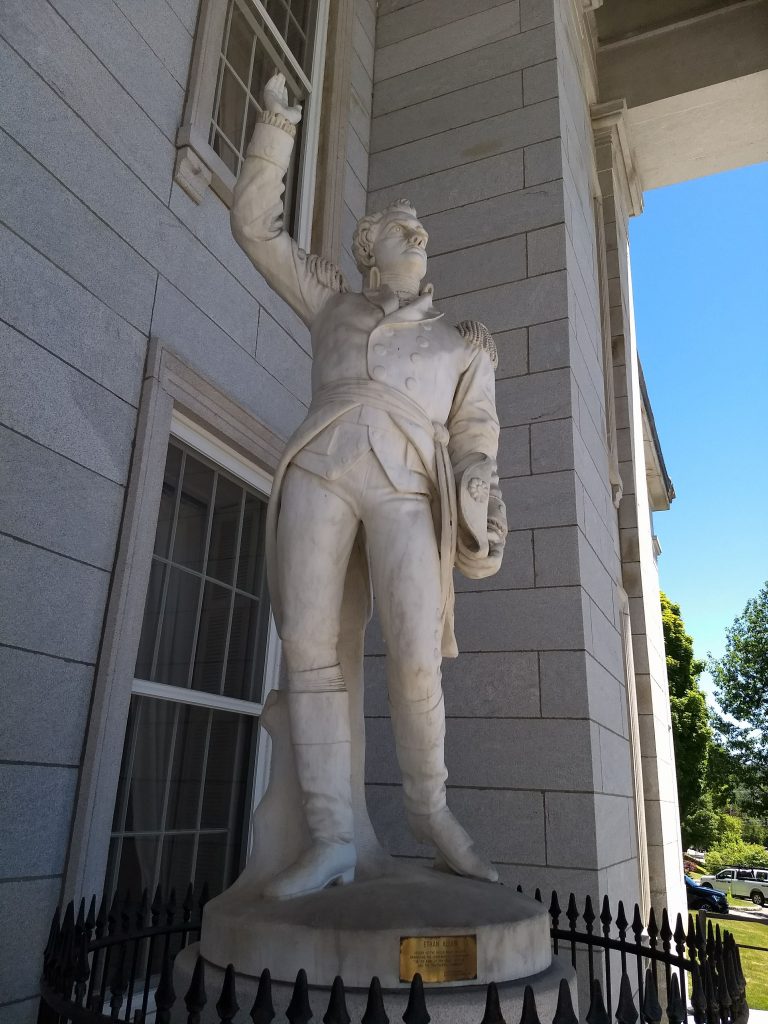 Statue in front of the Vermont State House
We were looking for the Vermont Liberty Bell replica