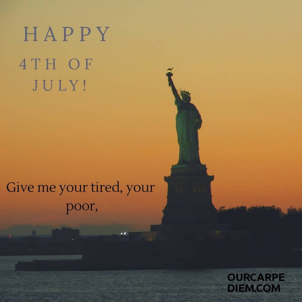 Give me your tired, your poor.
The Statue of Liberty seen from the free ferry at sunset