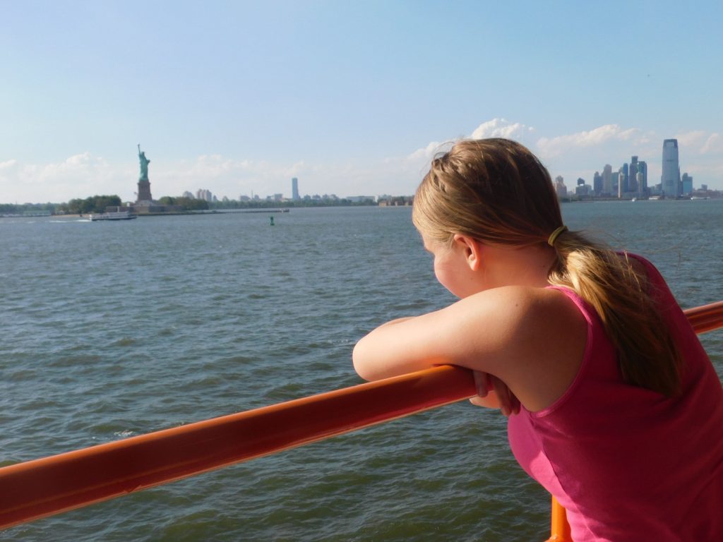 Watching the Statue of Liberty from the free ferry