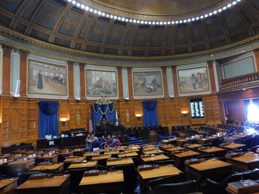 One of the chambers in the Massachusetts state house