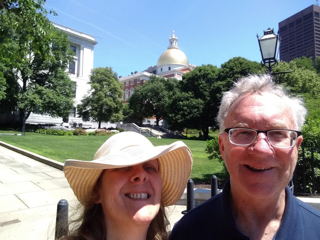 Obligatory bad selfie and the Massachusetts state house.
