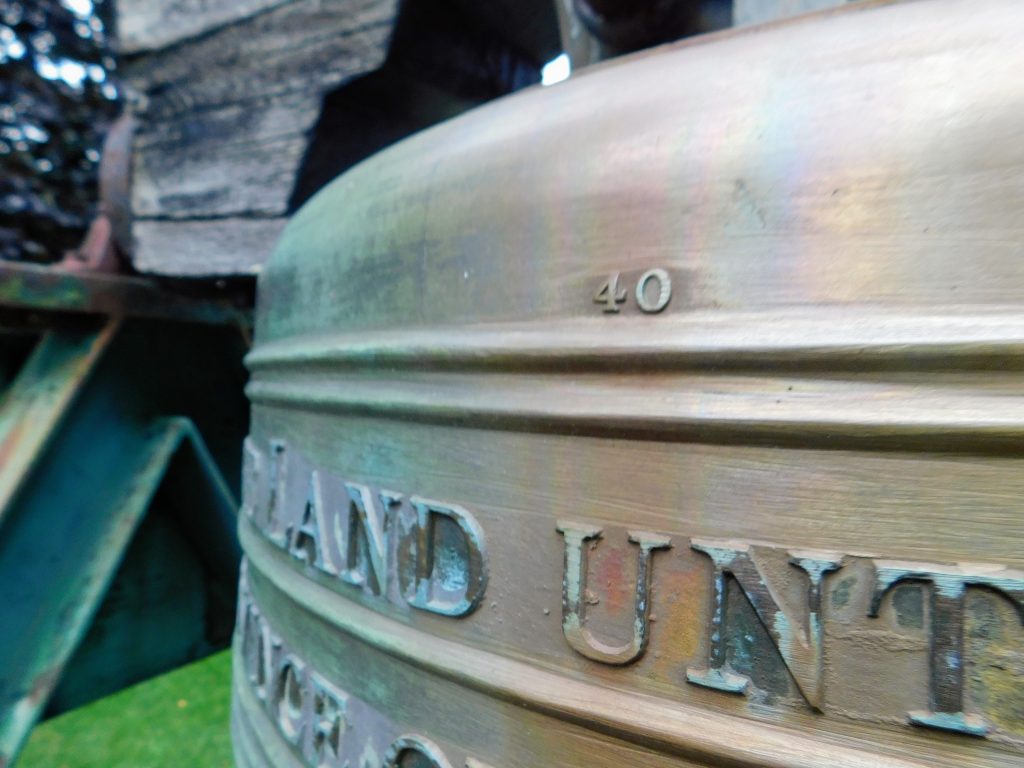 serial number 40 on the Liberty Bell replica at the Maine State House