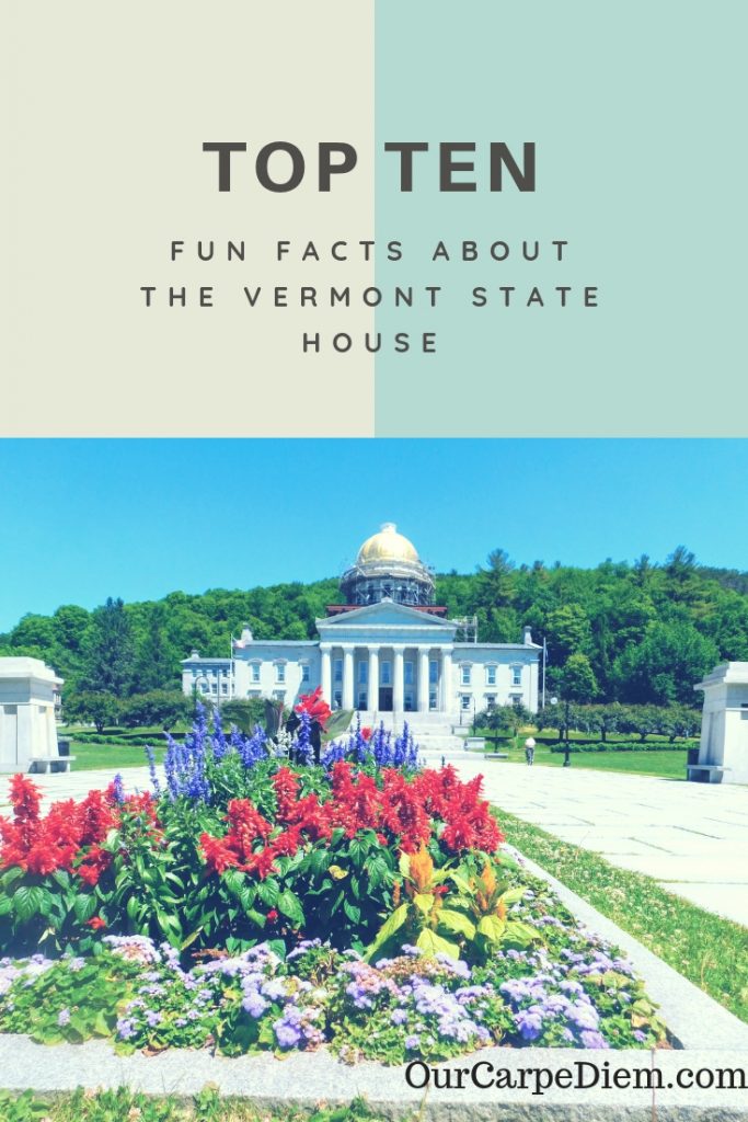 Vermont State House: Ten Fun Facts
Do you know what color the original dome of the Vermont state house in Montpelier was? Or where the fossils in the state house hung out 500 million years ago? You too can be a winner at #jeopardy by reading this article! Why are there Spanish cannons? What connection does Vermont have to the USS Constitution? Top things to do in Vermont #travelguide #OurCarpeDiem  #Vermont #statehouse #capitol #montpelier #capital #VermontStateCapitol #funfacts #trivia
