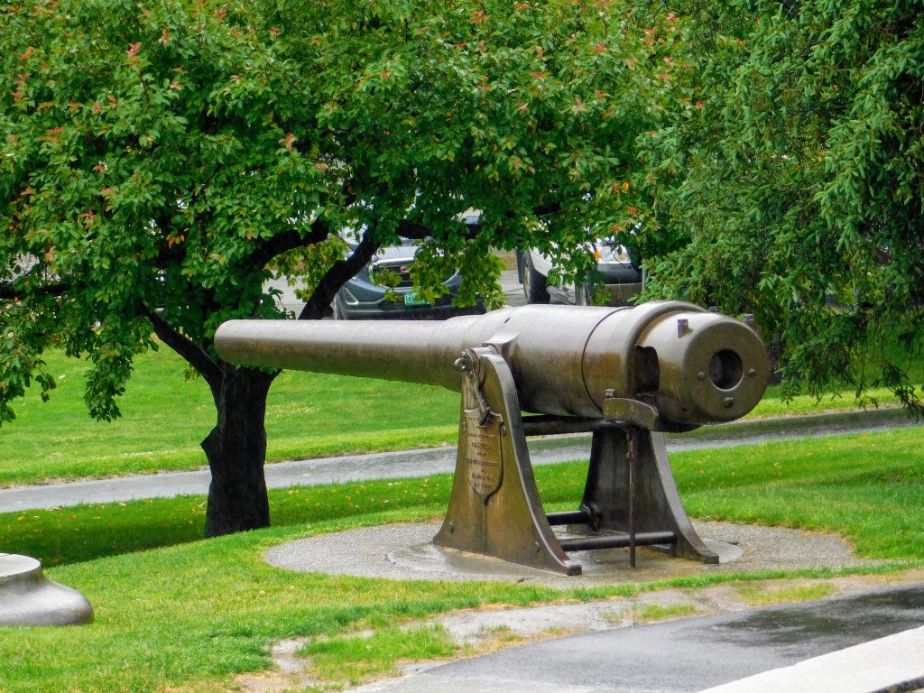 in front of the  Vermont state house, you will find an out-of-place looking Spanish cannon
