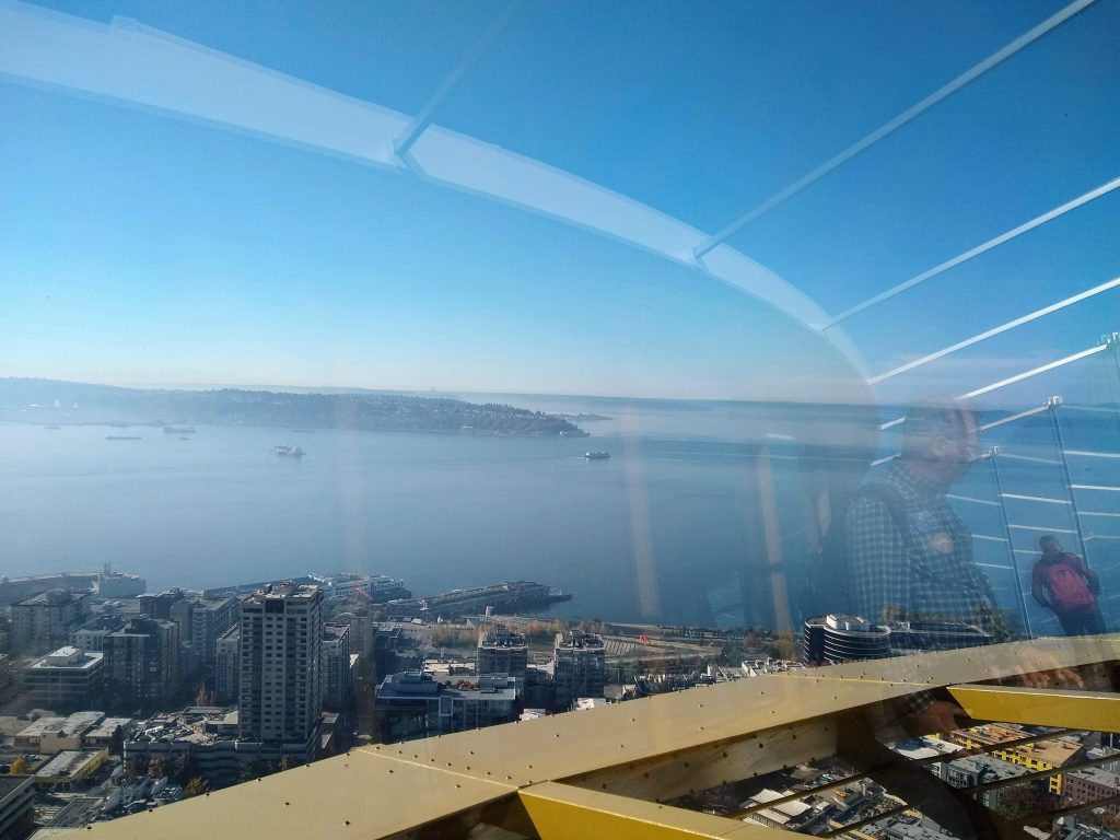 View before bungee-jumping off the space needle