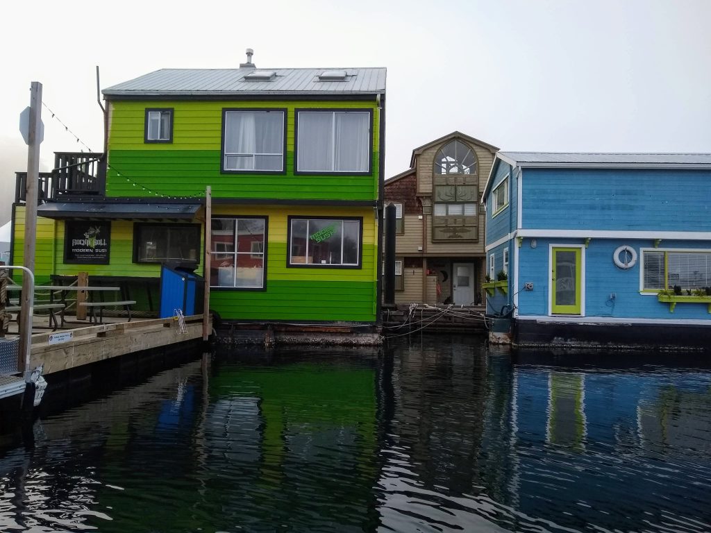 Brightly colored and floating houses.
Fisherman's Wharf is one of the top ten things to do in Victoria BC