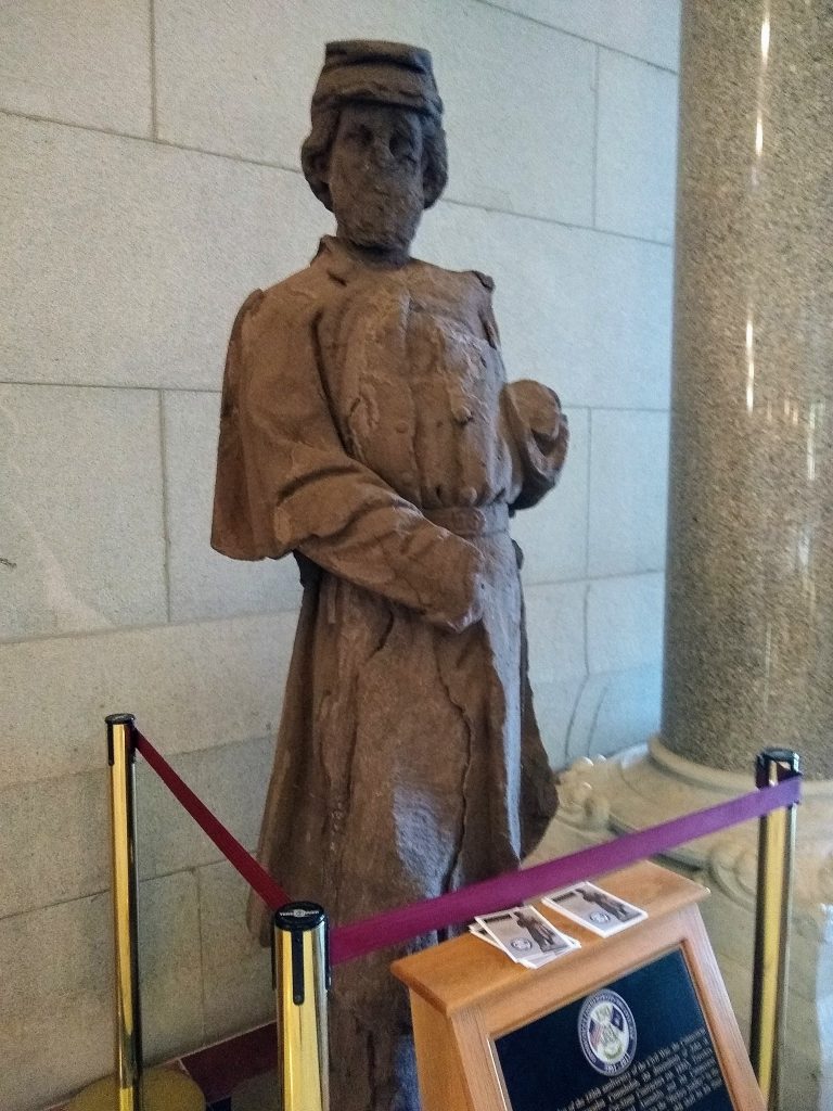 The Forlorn Soldier. Our nation's oldest carved soldier figure.
In Connecticut Capitol building.