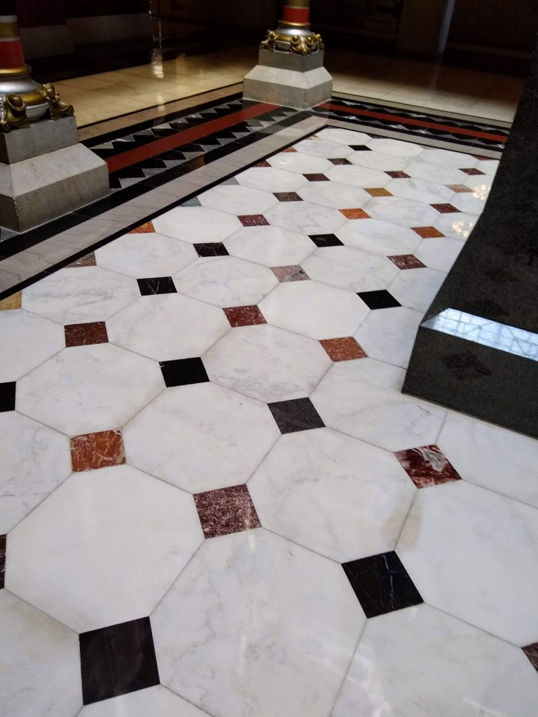 Elaborately decorated marble floor in the Connecticut Capital