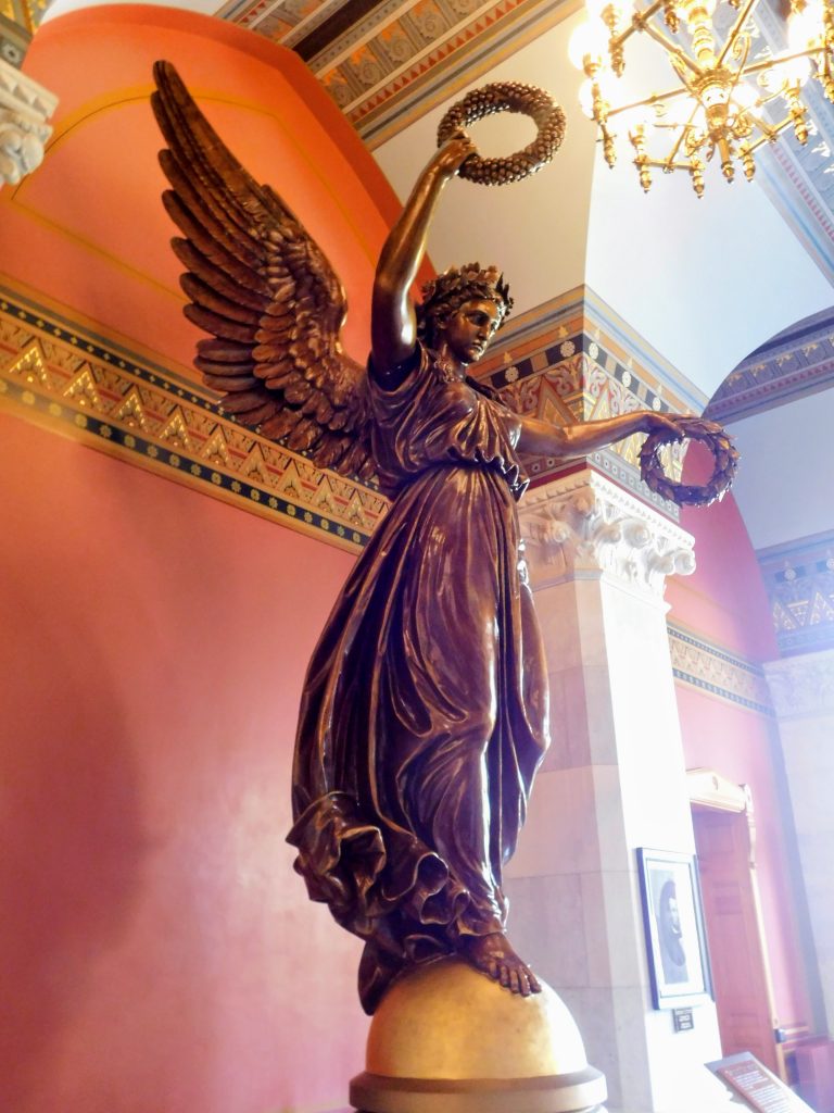 The Genius of Connecticut, the restored plaster model of the original statue on top of the Connecticut Capitol