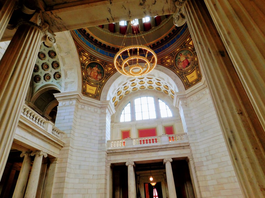 The rotunda inside the Rhode Island State House.