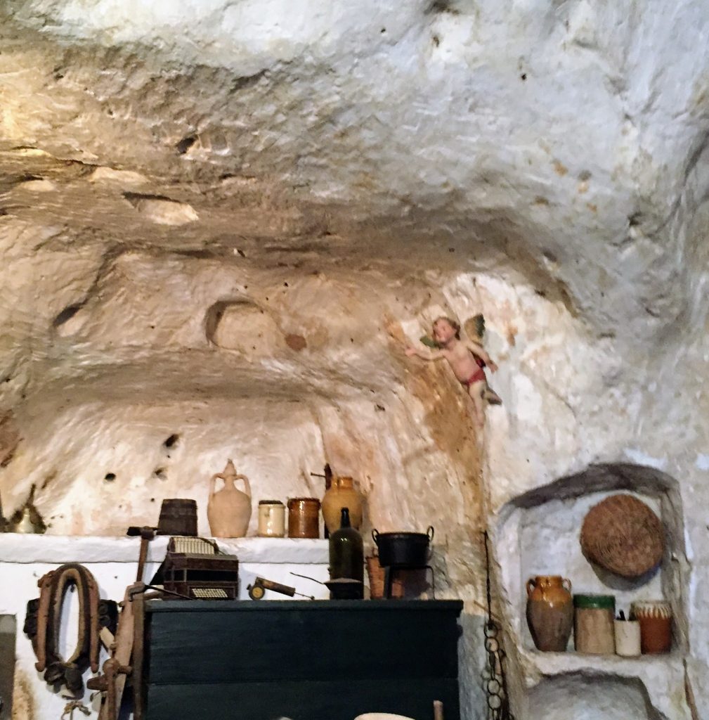 Interior of a cave house, showing all types of items for daily use.