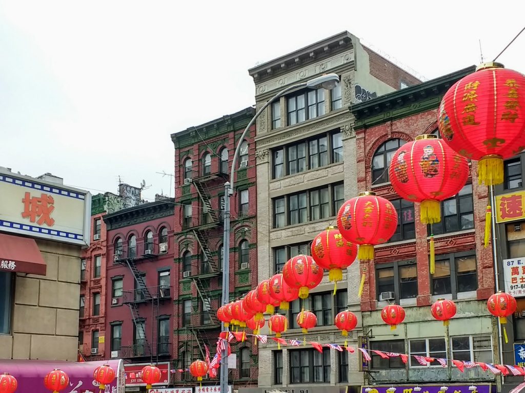 Lanterns in Chinatown, a good place to get cheap items in addition to your Broadway tickets.