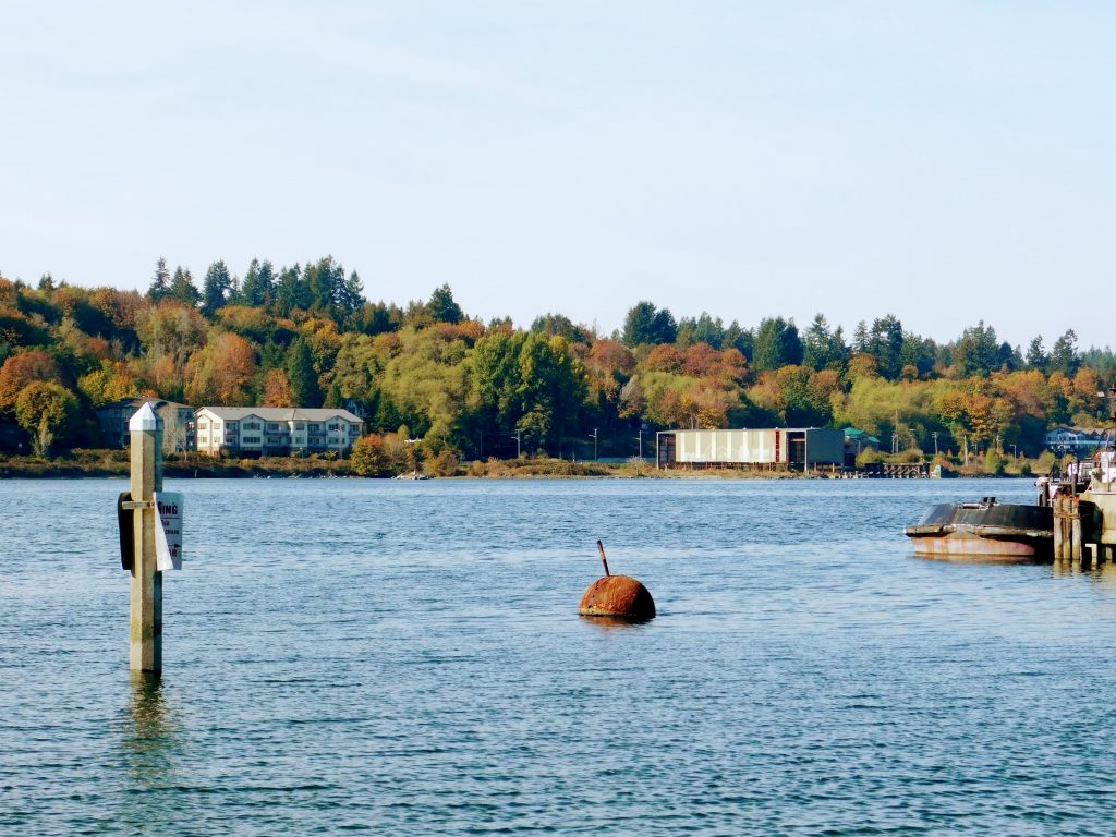 Overlooking the port of Olympia. In the past, native people had settled here. 