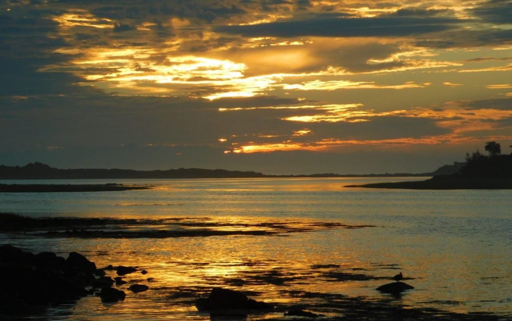 Sunset over the Maine coast in Kennebunkport