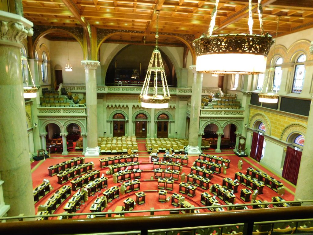 New York State Assembly Chamber ,looking down from the balcony
