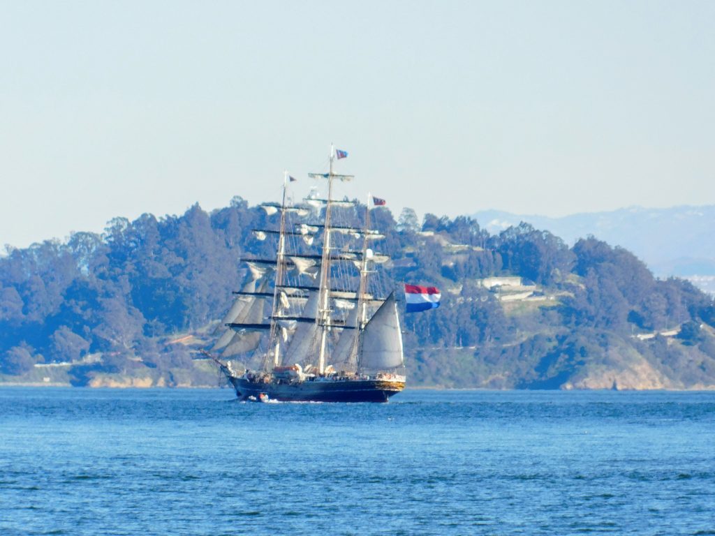 European big sailing ship, under Dutch flag. 