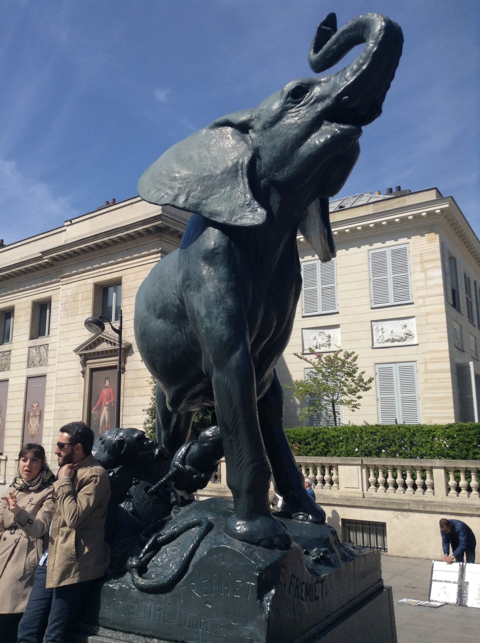 Statue of an elephant in front of Musee d'Orsay in Paris