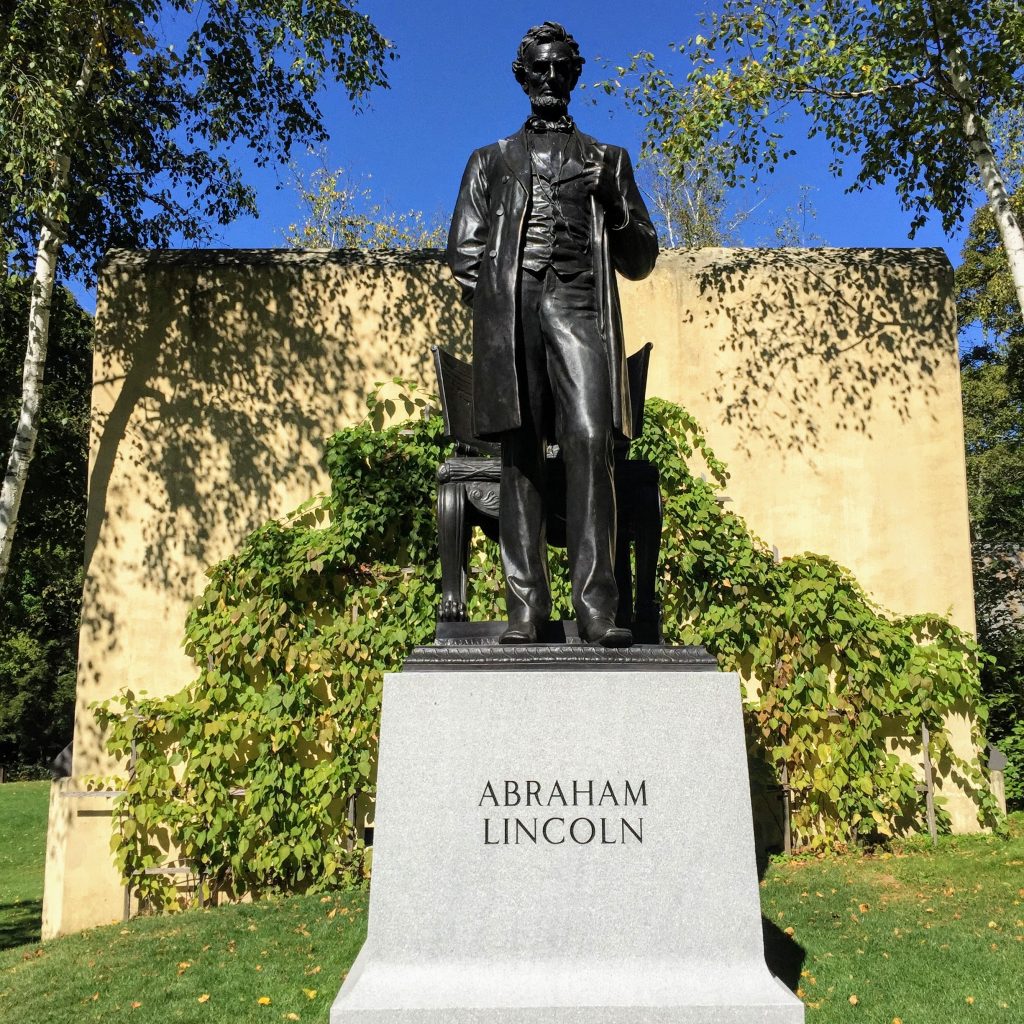 Standing Statue of Abraham Lincoln, at Saint-Gaudens National Park in New Hampshire. 