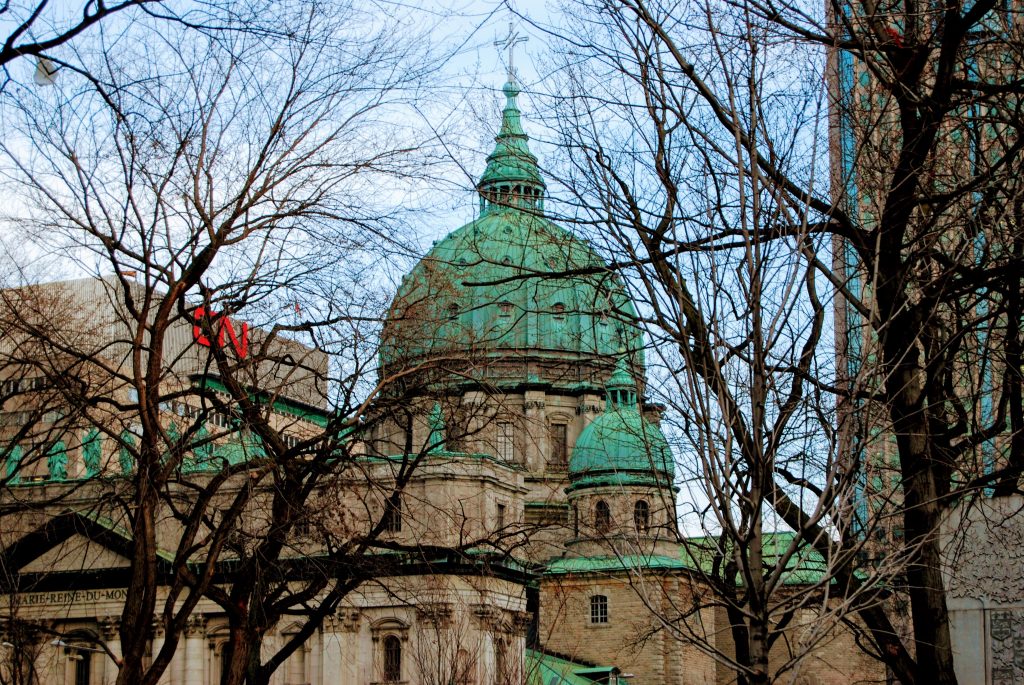 Cathedral of Marie-Reine-du-Monde, a replica of St Peter's in Montreal
