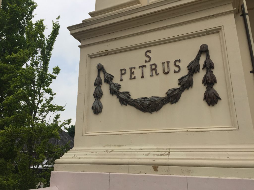 Close up of S Petrus at the copy of the St. Peter's Basilica in Oudenbosch, Netherlands