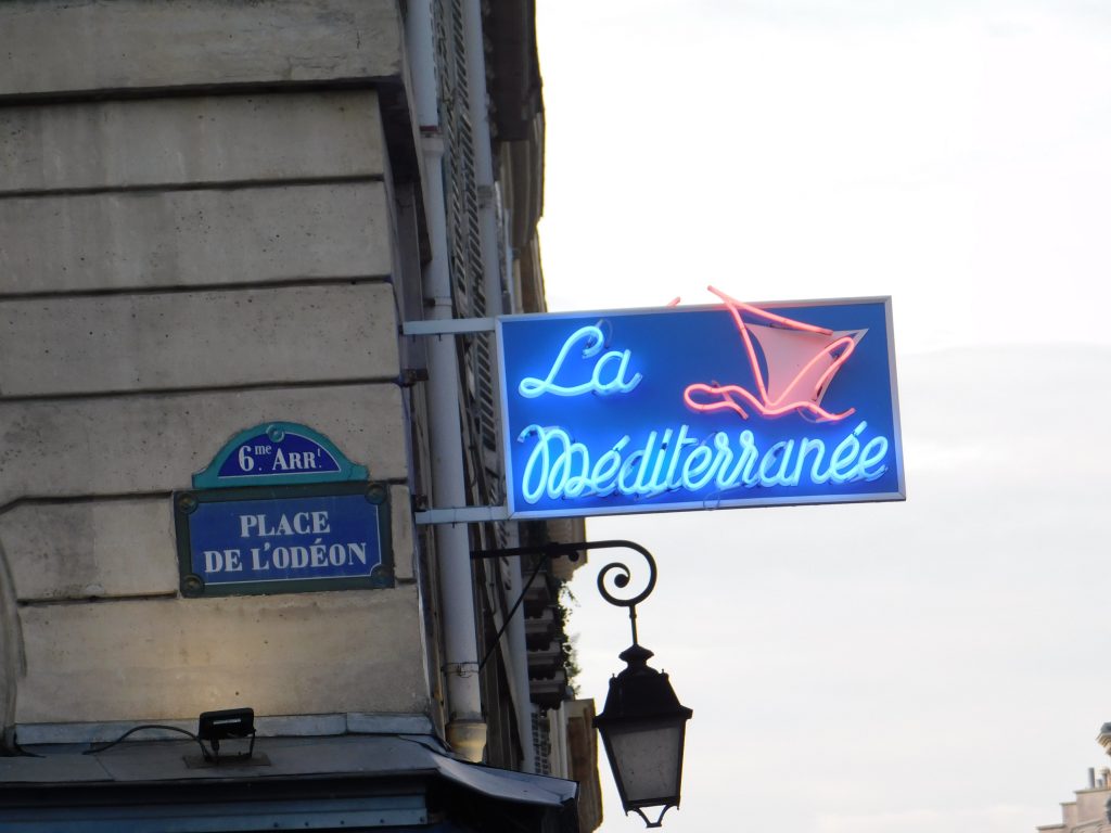 La Mediterranee sign at Place de L'Odeon