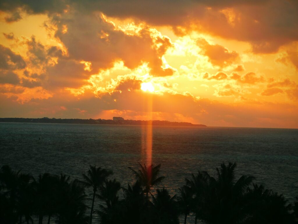Sunset in the Tropics. Learn how to travel with Copaxone injectables. 