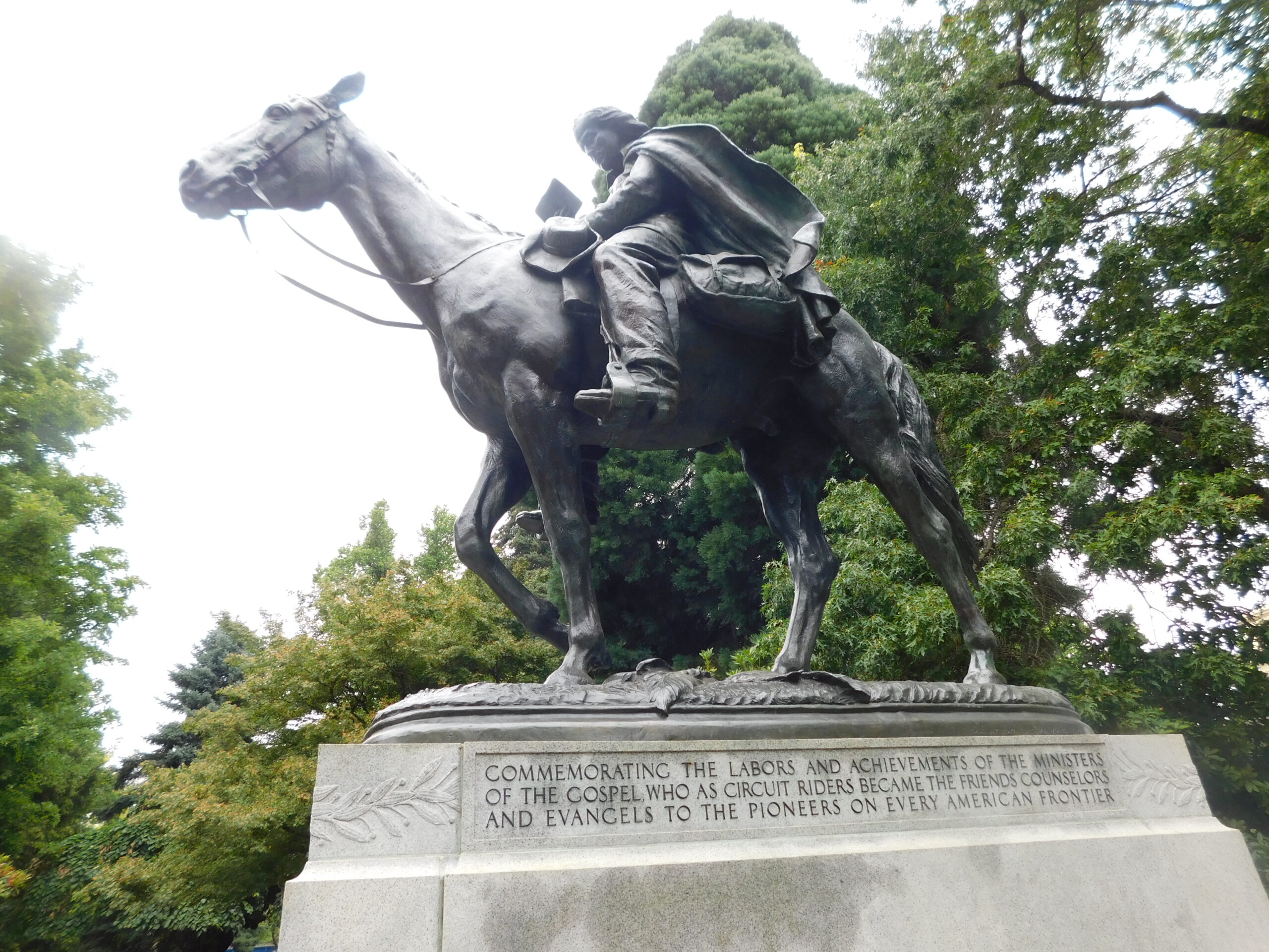 Minister on a horse at the Oregon State Capitol